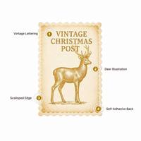 Rouleau d'autocollants de Noël vintage en gros, étiquettes matelassées auto-adhésives découpées pour emballage cadeau et journalisation