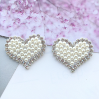 Brillant Strass Perle Amour Coeur Mickey Vêtements Accessoires DIY Décoration Non-tissé Perle À La Main Patch