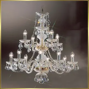 zhongshan export Multiple Arms Candle Crystal lights Modern Big Luxury bohemian glass Chandelier For Restaurant Wholesale