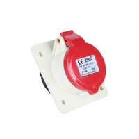 Prise industrielle inclinée à montage sur panneau ZNG-414, 4 broches, 380V, 16A, prise industrielle dissimulée inclinée