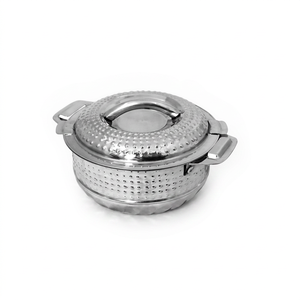 หม้อหุงข้าวสแตนเลสขัดเงาหม้อไฟทรงกลมสำหรับเก็บอาหาร - Product Image 1