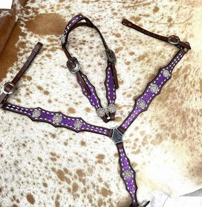 Venta caliente Premium Brown Leather Horse Tack Set One-Ear Headstall Breast Collar Cocodrilo Brown Riding India Venta caliente Horse - Product Image 3