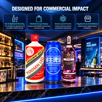 Écran d'affichage LED autoportant pour bouteilles de bière, personnalisable à 360° °   Signalétique publicitaire pour boissons destinée aux centres commerciaux et aux promotions