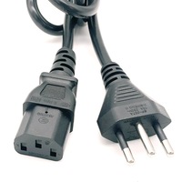 Personnalisable Inmetro Brésil Coude à 90 degrés C13/C19 Ordinateurs de climatisation Cordon d'alimentation à trois prises IEC femelle/mâle