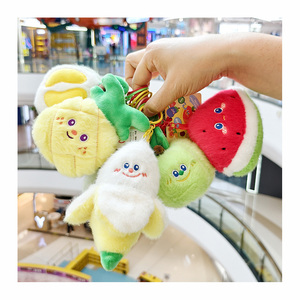 12 Llaveros de Peluche de Frutas Rellenas, Suaves y Esponjosos, con Forma de Piña, Sandía y Plátano, Llaveros Divertidos de Peluche - Product Image 1