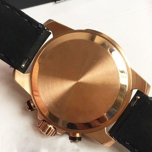 Montre pour homme noire, chronographe sport, calendrier, aiguilles, résistante à l'eau, boîtier en acier inoxydable, bracelet en <span class=keywords><strong>cuir</strong></span>, mouvement quartz ETA - Product Image 6