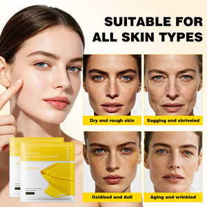 Mascarilla Facial Nocturna Dorada con Colágeno EGF de Marca Privada OEM, Textura de Gel Hidratante para Reparación Diaria de la Piel, en Caja - Product Image 2