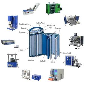 18650 21700 32650 32700 Machine de ligne de laboratoire à cellules cylindriques petit équipement pilote d'essai pour batterie au lithium AA faisant de la recherche