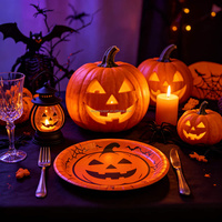 Assiettes en papier d'Halloween en gros, vaisselle jetable pour fêtes effrayantes