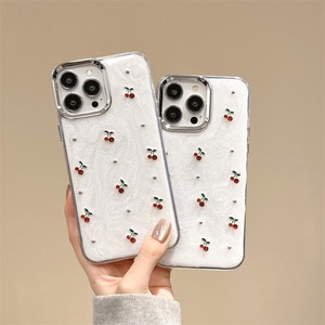 Nuova Custodia Protettiva di Lusso con Ciliegie Rosse 3D in Strass per <span class=keywords><strong>iPhone</strong></span> 17 16 15 <span class=keywords><strong>Pro</strong></span> Max 14 Plus 13, alla Moda per Donna - Product Image 2