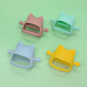 Juguete para la dentición del bebé, mordedor de silicona con forma de gatito, 0-24 meses, unisex, antichupeteo para bebés - Product Image 2