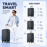Ensemble de bagages de luxe en polycarbonate à motif chevron, poignée dorée, serrure TSA, roues pivotantes à 360°, coque rigide, valises trolley 20, 24, 28 pouces pour personnalisation de marque
