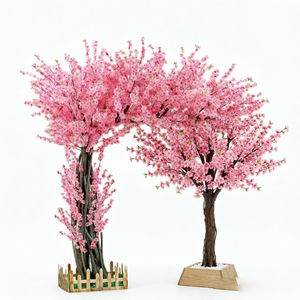 Árvore <span class=keywords><strong>Artificial</strong></span> Realista de Flor de Cerejeira Grande em Seda Falsa Rosa e Branca para Decoração de Casamento, Arranjo Personalizado de Centro de Mesa - Product Image 3