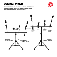 Jbk Splash Crash Cymbal Stand Special Effect for Drum Sets Musical Instrument Stand