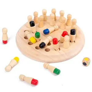 Educatief Kleur Cognitieve Vermogen Speelgoed Kids Party Game Houten Memory Match Stick Schaakspel Houten Bordspel