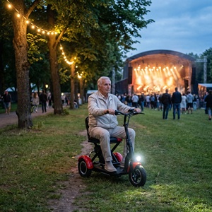 Scooter électrique ergonomique à trois <span class=keywords><strong>roues</strong></span> auto-équilibrant et confortable <span class=keywords><strong>avec</strong></span> coussin large pour concerts de jazz en plein air - Product Image 5