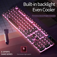 Teclado Alámbrico de 104 Teclas al por Mayor con Sensación Mecánica y Teclas Punk, Resistente al Agua, OEM/ODM