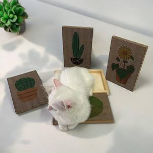 Özel duvara monte CMYK baskı kedi Scratcher kendi Logo tasarım karton Pet oyuncaklar kağıt duvara monte kedi Scratcher kendi karton - Product Image 4