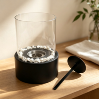 Meilleur mini chauffage portable manuel personnalisé, foyer à bioéthanol de table en métal, insert de cheminée pour salon, chauffage intérieur à feu véritable