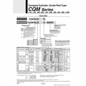 SMC Pneumatics Cylindre Compact CDQMB25-30 Pièce Pneumatique de Haute Qualité - Product Image 1