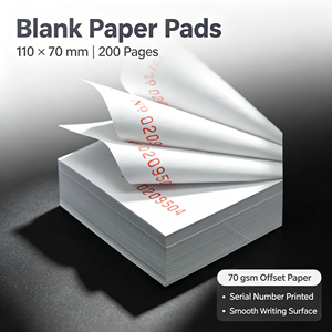 Bloc-notes non adhésif en stock, petit carnet, papier à notes vierge détachable, carnet portable à pages blanches avec numérotation - Product Image 1
