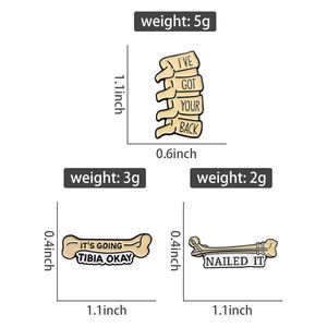 Jeu de mots médical son Tibia va bien épingles en émail drôle j'ai vos os du dos broches de <span class=keywords><strong>la</strong></span> colonne vertébrale insigne de revers bijoux cadeau pour un ami - Product Image 6