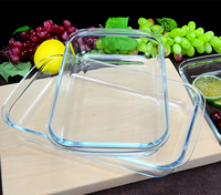 Plat de cuisson rectangulaire en verre borosilicate haute résistance pour four, idéal pour les articles ménagers