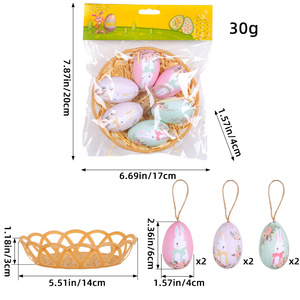Pendurado Criativo Ovo De Plástico Tecido Páscoa Ornamentos Decorativos Layout Cesta De Ovos De Páscoa - Product Image 6