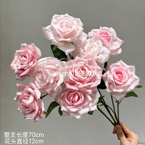 ดอกกุหลาบประดิษฐ์ซีเคร็ทการ์เดน สามหัว สีขาว รูปหัวใจ โฟม สำหรับตกแต่งงานแต่งงาน - Product Image 2