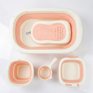 Juego de bañera plegable para bebé, 5 piezas, multifunción, de plástico, para recién nacidos de 0 a 6 años - Product Image 5