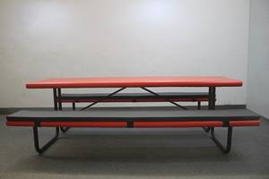 <span class=keywords><strong>Table</strong></span> de pique-nique rouge en acier massif pour jardin extérieur, terrasse, parc, avec <span class=keywords><strong>coussin</strong></span> - Product Image 2