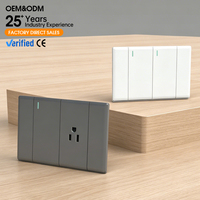 Interrupteurs et prises électriques muraux standard américains KSQ Fashion Slim PC Panel 118, robustes, pour la maison