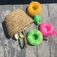 Gobelets et sous-verres gonflables unisexes en PVC, motifs fruits (pastèque, citron, ananas), pour piscine – Nouveauté très demandée