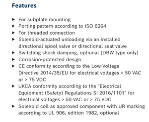 MT-Rexroth DB 10 G1-5X/200V/12 Valve de décharge pilotée R978911286 NG10 Connexion filetée Originale Authentique En stock - Product Image 2