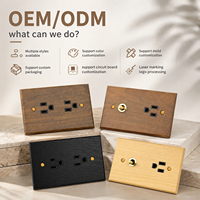 BAOBEN Sakelar Kayu Solid Motif Serat Kayu 118 Standar Amerika, Sakelar Tekan Kuningan, Pelat Dinding Pengisi Daya USB
