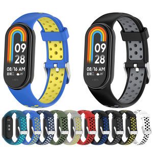 Top mode pour xiaomi <span class=keywords><strong>mi</strong></span> <span class=keywords><strong>band</strong></span> 8 9 caoutchouc multicolore Silicone montre intelligente bracelets ceinture <span class=keywords><strong>Bracelet</strong></span> hommes femmes - Product Image 1