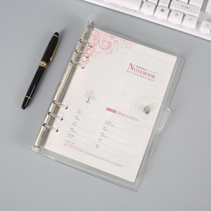 Cuaderno <span class=keywords><strong>de</strong></span> Negocios Personalizado A5 A6 <span class=keywords><strong>de</strong></span> Hojas Sueltas con Impresión <span class=keywords><strong>de</strong></span> Logotipo, Cubierta Transparente <span class=keywords><strong>de</strong></span> PVC, Diario Personal - Product Image 1
