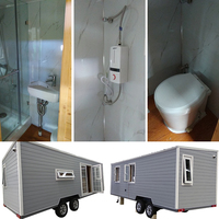 Conteneur mobile habitable, petite maison préfabriquée à vendre avec douche, structure d'urgence, maison préfabriquée modulaire sur roues