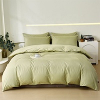 Housse de couette 100 % coton, ensemble housse de couette et taie d'oreiller en coton à fibres longues, sergé pur coton haute densité, couleur unie