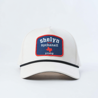 5-delige baseballcaps met geweven patches, aanpasbare stof en kleuren, baseballpet met katoenen koord, truckerpet, clubpet