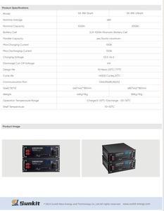 แบตเตอรี่ลิเธียมไอออน SUNKIT 5kwh 48-51.2v 100ah คุณภาพสูง ทนทานต่ออุณหภูมิสูง แบบติดตั้งบนแร็ค ขายส่งจากโรงงาน - Product Image 6