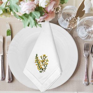 Serviettes de table en lin délavé personnalisées avec monogramme brodé, serviettes de mariage en mélange de lin et de coton - Product Image 4