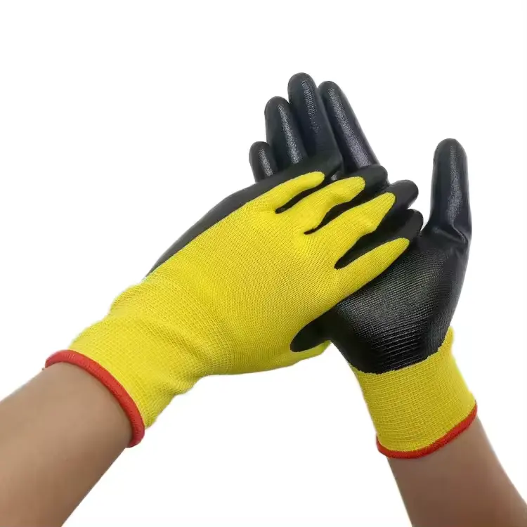 Barato mejor trabajo de vinilo algodón nitrilo trabajo resistente al corte guantes promocionales guantes de trabajo guantes de seguridad para el trabajo