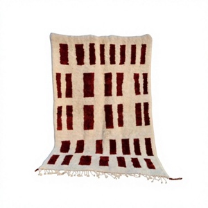 Tapis faits main en laine de Nouvelle-Zélande, design géométrique moderne, style berbère marocain, pour salon, prix abordable, fabriqués en Inde - Product Image 1