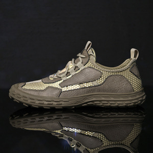 Zapatos de Hombre Hechos a Mano, de Cuero Genuino, con Cordones de Malla, Transpirables, con Suela de Goma, para Todas las Estaciones, para Montañismo al Aire Libre, de Color Sólido - Product Image 2