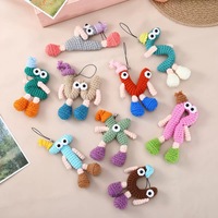 Porte-clés en crochet fait main en forme de lettre, pendentif tricoté coloré pour accessoires de sac