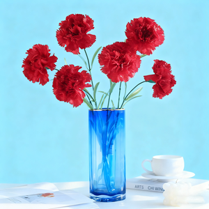 Carnation Artificial Hecha a Mano con Tacto Real, Flor Multicolor para Decoración del Día de la Madre, Ramo de Seda Artificial de Color Personalizado - Product Image 2