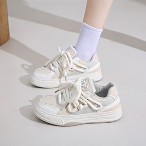 Zapatillas Casuales de Plataforma para Mujer, Estilo Europeo 2025, Color Negro y Blanco, con Cierre de Cordones, Estilo Universitario - Product Image 4