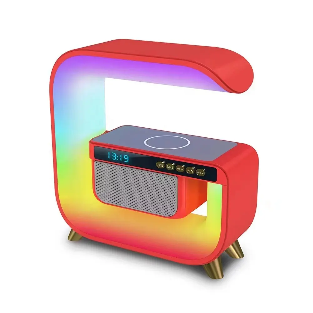 3d умный RGB ночник G-образная лампа светодиодные настольные лампы украшение дома с динамиком часы будильник