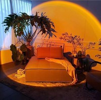 Lámpara Proyector LED de Atardecer con Rotación de 180 Grados, Diseño Moderno, Fondo de Arcoíris Colorido para Dormitorio, Pared, Uso Doméstico
